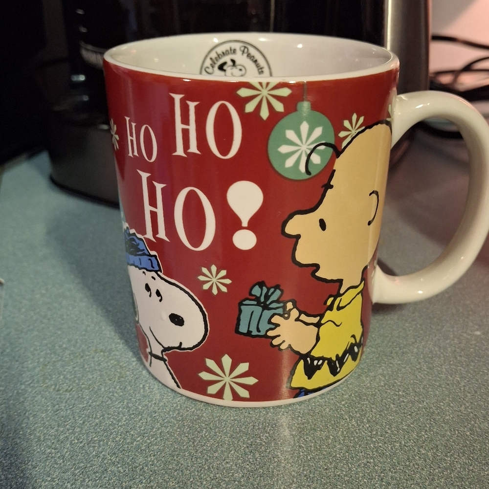 Peanuts Charlie Brown & Snoopy Christmas Mug CELEBRATE PEANUTS 60 YEARS ANNIVERS